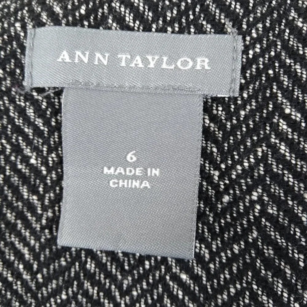 Wool Silk Blend Grey Midi Smock Dress With Herringbone on Pleats & Pockets Sz6